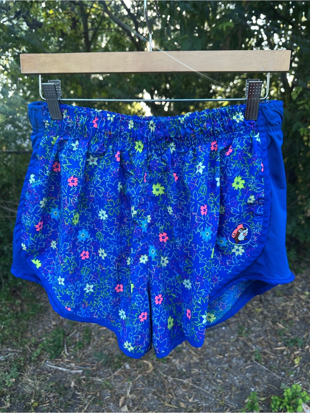 Bucees Blue Multicolor Floral Tropical Shorts Size Youth XL Brief Lining Pullon